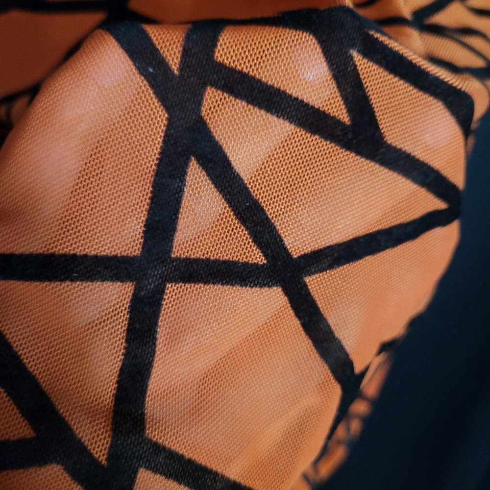 Geometric Patterned Orange Dress - Picture 2 of 5